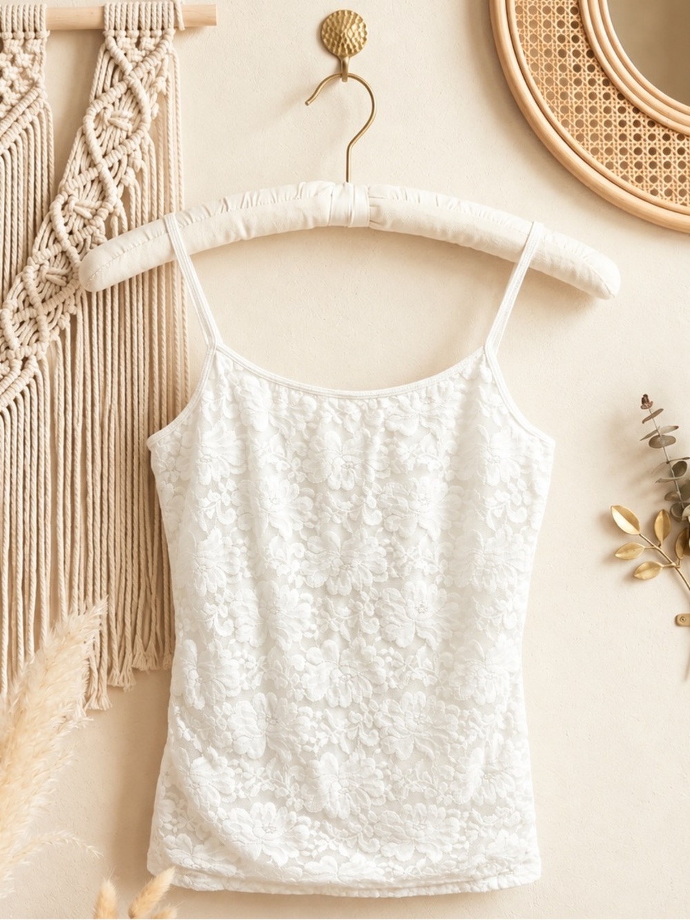Aeropostale White Floral Lace Camisole